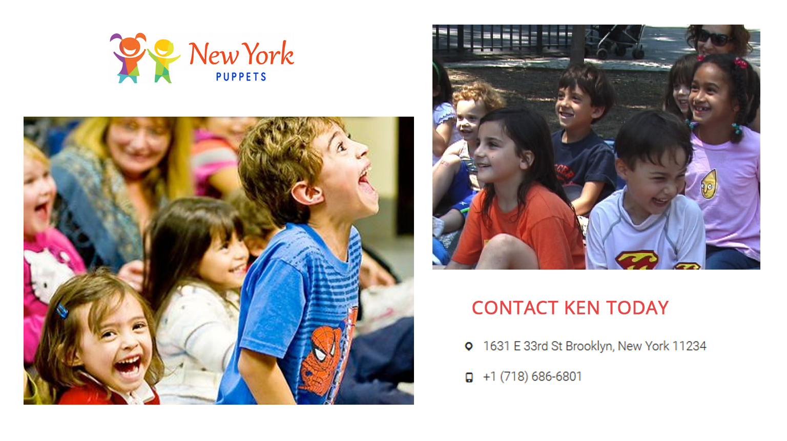 Children laughing at puppet show