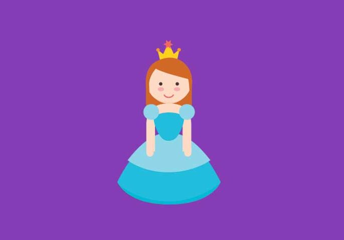 Smiling princess with crown