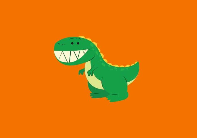 Smiling dinosaur graphic design
